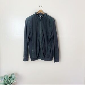 [Calvin Klein] Gray Long Sleeve Full Zip Jacket Sweater